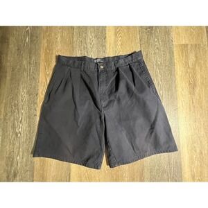 Polo Ralph Lauren Pleated Chino Shorts Mens 36 Navy Blue Cotton Twill